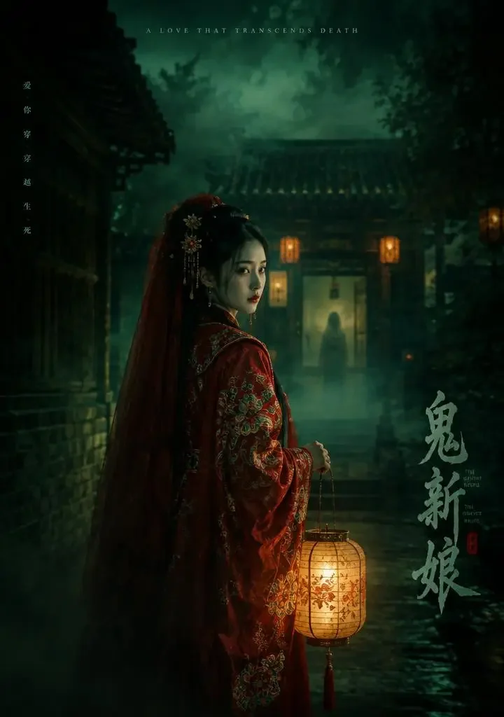 短剧《阴婚老公太凶猛》竖屏海报，悬疑题材，主演宋知晚 × 墨砚川